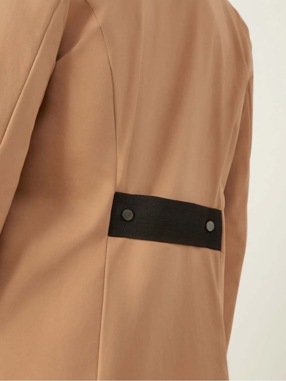 ADAY Turn it Up Women's Blazer Jacket Tan Notch Lapel Snap Front Stretch Medium - Picture 3 of 10
